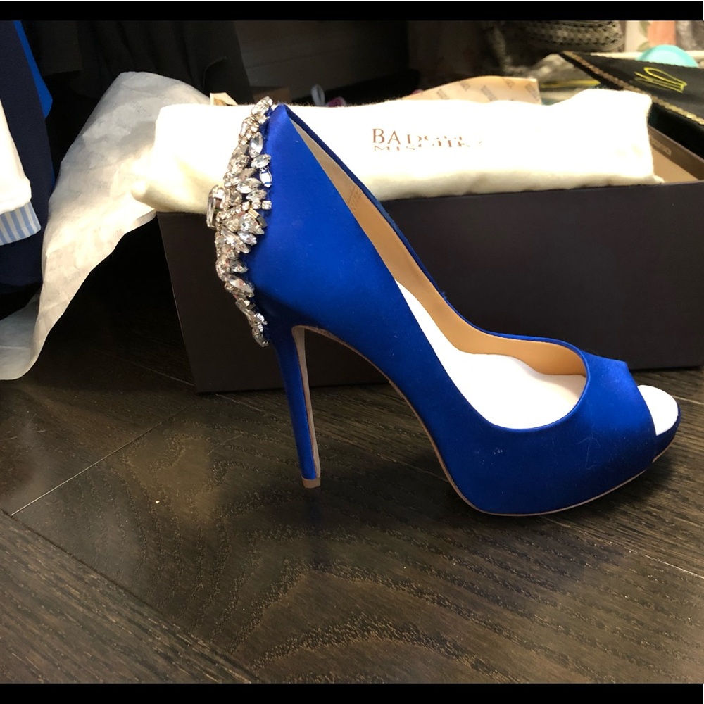 Blue Badgley Mischka Crystal Pumps - Size 6 1/2